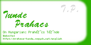 tunde prahacs business card